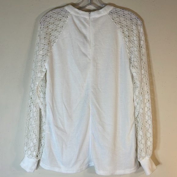NWT. Boho MIHOLL Small Lune Lace Sleeve Top. - Picture 11 of 13
